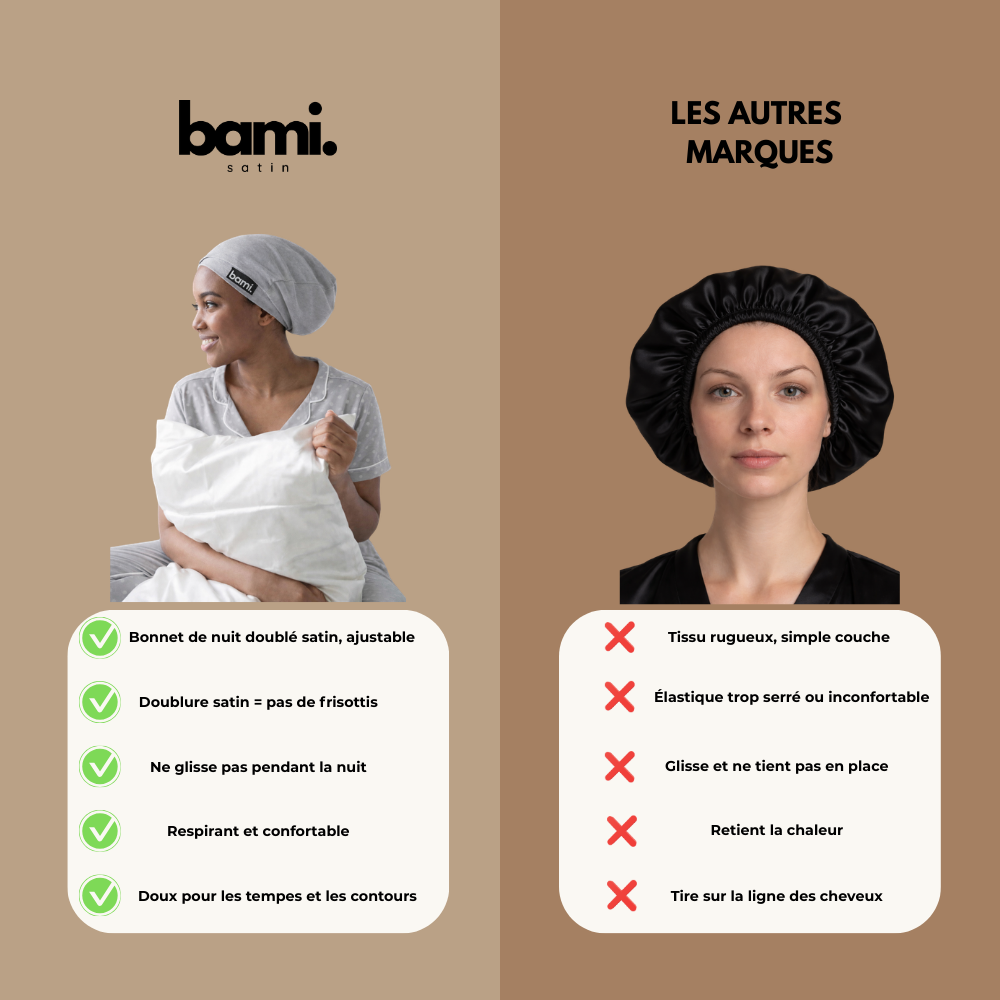 Bonnet de Nuit BAMI™- Intérieur satin