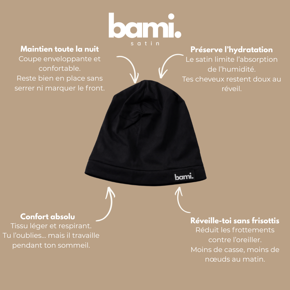 Bonnet de Nuit BAMI™- Intérieur satin