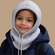 Cagoule BAMI™ doublée satin gris portée par un enfant