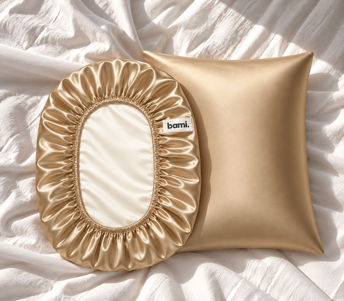 Taie d'oreiller en satin BAMI Or